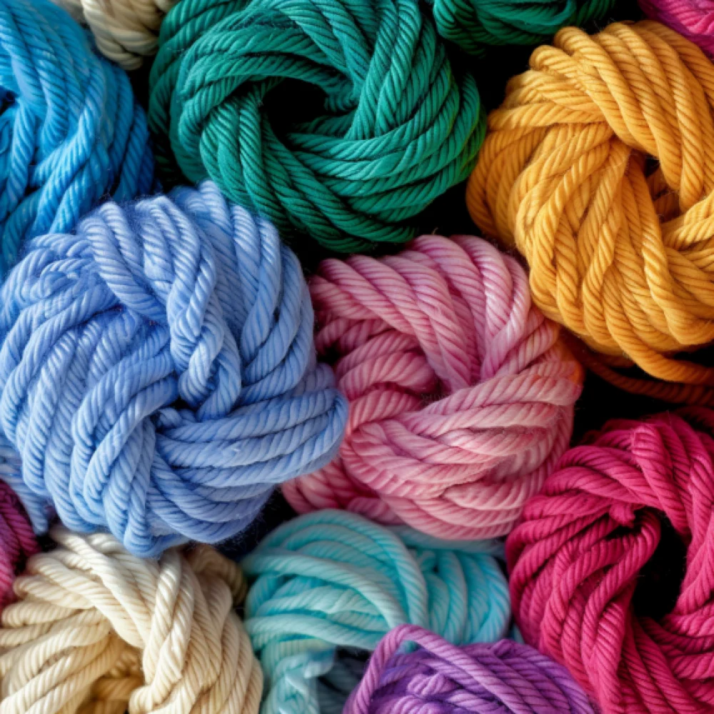 Loops and Threads yarn collection featuring an assortment of premium craft yarn in rich colors